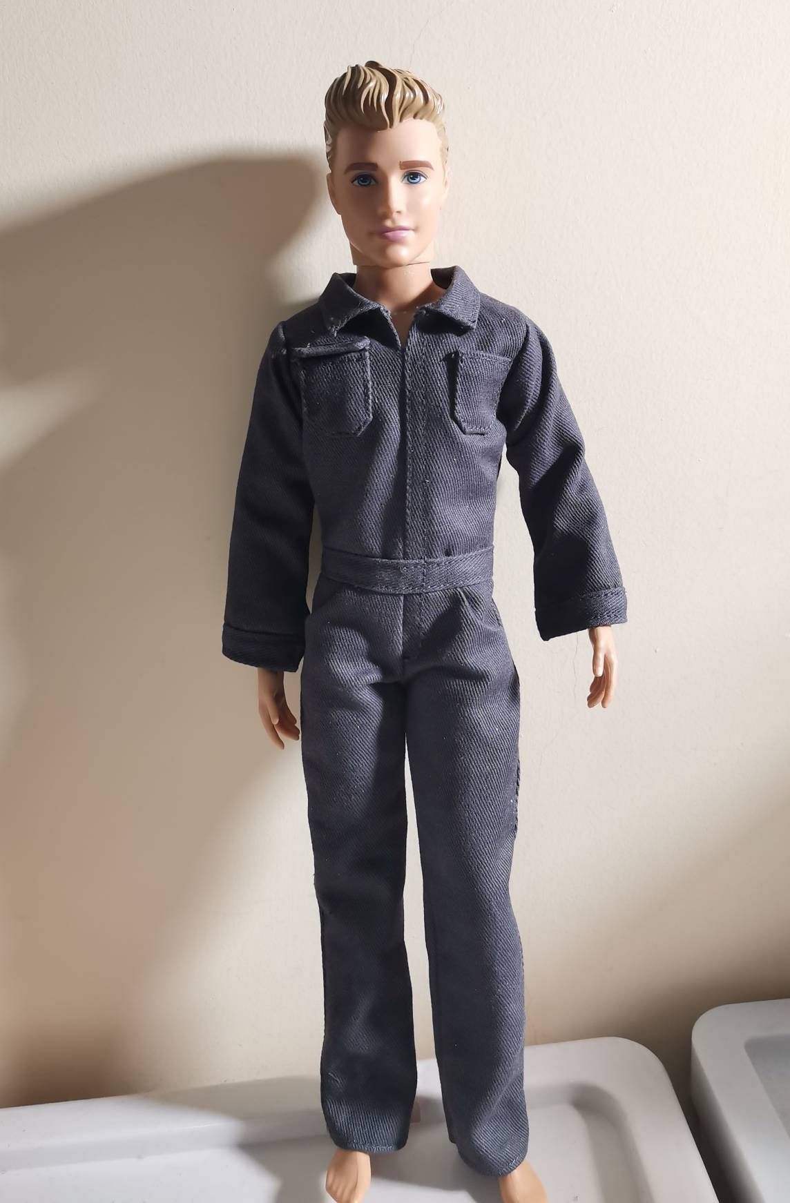 Fashion 1/6 Ken Doll Denim Jumpsuit + T-Shirt Casual Wear 11.5 Men Doll  Clothes