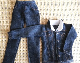 Handgemachte Puppenjacke & Hosen Jeans Set Puppenkleidung Für 12 Zoll Puppen