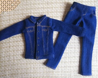 Handgemachte Puppenjacke & Hosen Jeans Set Puppenkleidung Für 12 Zoll Puppen