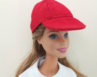 Sombrero rojo de muñeca hecho a mano para muñecas de 11,5" o 12"