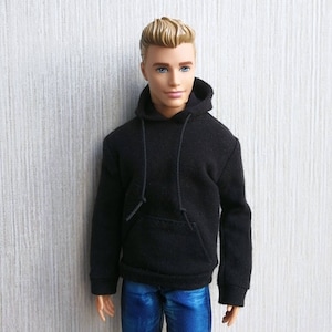 Handmade Doll Black Hoodie Jacket Doll Clothes For 12&quot; Dolls