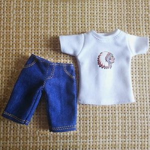 Handmade Doll White T- Shirt & Shorts Set Doll Clothes For 12&quot; Dolls