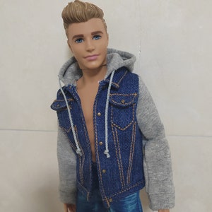 Handmade Doll Denim Hoodie Jacket Doll Clothes For 12" Dolls(custom order)