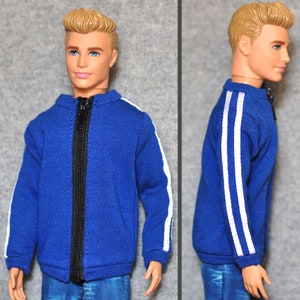 Handmade Doll Blue Sport Jacket Doll Clothes For 12" Dolls