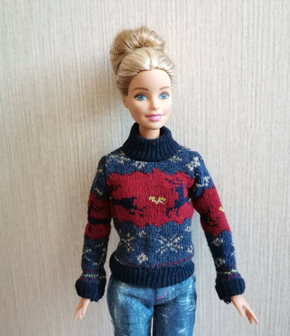 Handmade Doll Elk Christmas Sweater Coat Doll Clothes For 11.5" Dolls
