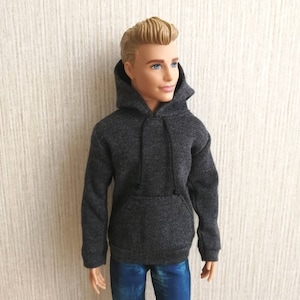 Handmade Doll Dark Gray Hoodie Jacket Doll Clothes For 12&quot; Dolls