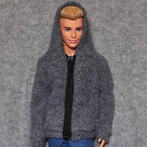 Handmade Doll Dark Grey Hoodie Jacket Doll Clothes For 12&quot; Dolls
