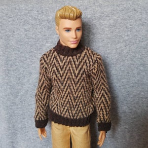 Handmade Doll Sweater Brown Doll Sweaters Clothes For 12&quot; Dolls