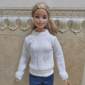 Handmade Doll White Sweater Coat Doll Clothes For 11.5" Dolls