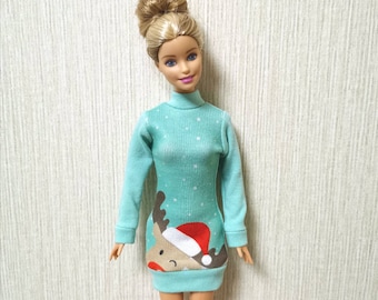Handmade Doll Christmas Sweater Dress Doll Clothes For 11.5" Dolls