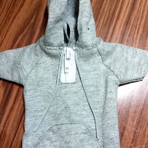 Handmade Doll Light Grey Tshirt Hoodie Doll Clothes For 12&quot; Dolls(Custom Order)