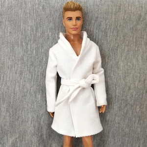 Handmade Doll White Bathrobe Doll Clothes For 12" Dolls