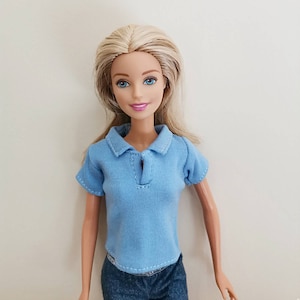 Handmade Doll Blue Polo T-shirt Doll Clothes For 11.5" Dolls