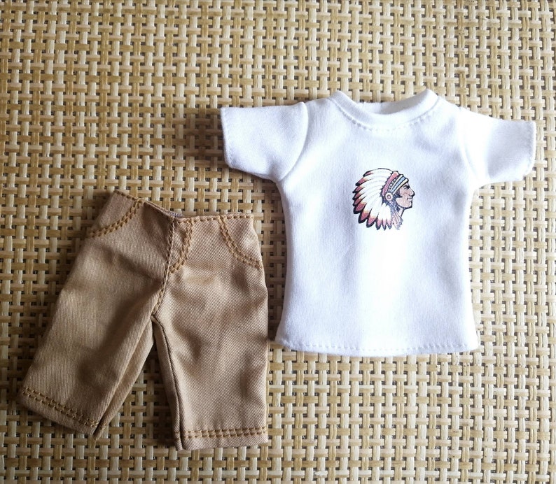 Handmade Doll Tee & Shorts Set Doll Clothes For 12 Dolls Handmade Doll Tee & Shorts Set Doll Clothes For 12 Dolls
