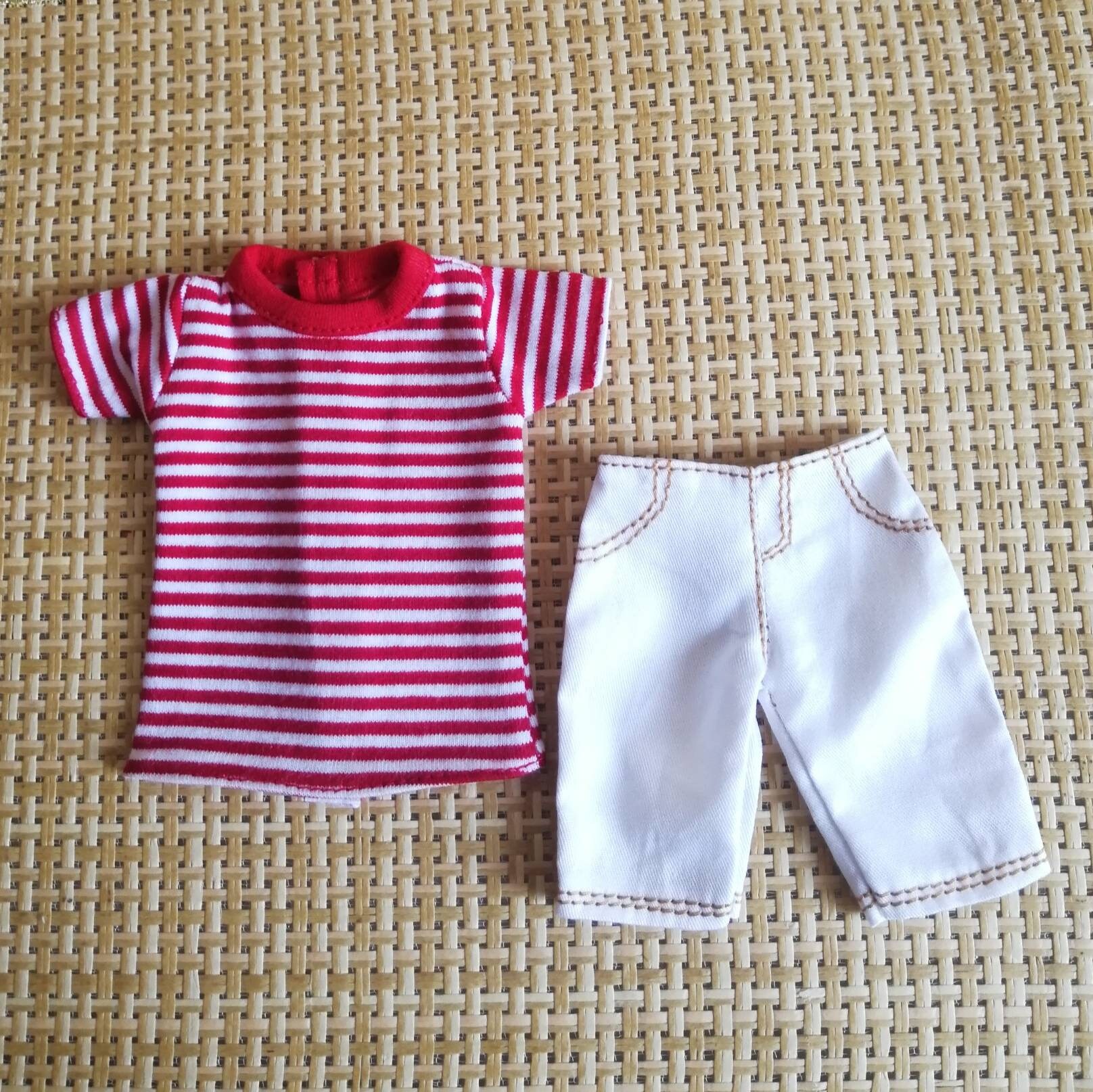 Handmade Doll Tee & Shorts Set Doll Clothes For 12 Dolls Handmade Doll Tee & Shorts Set Doll Clothes For 12 Dolls