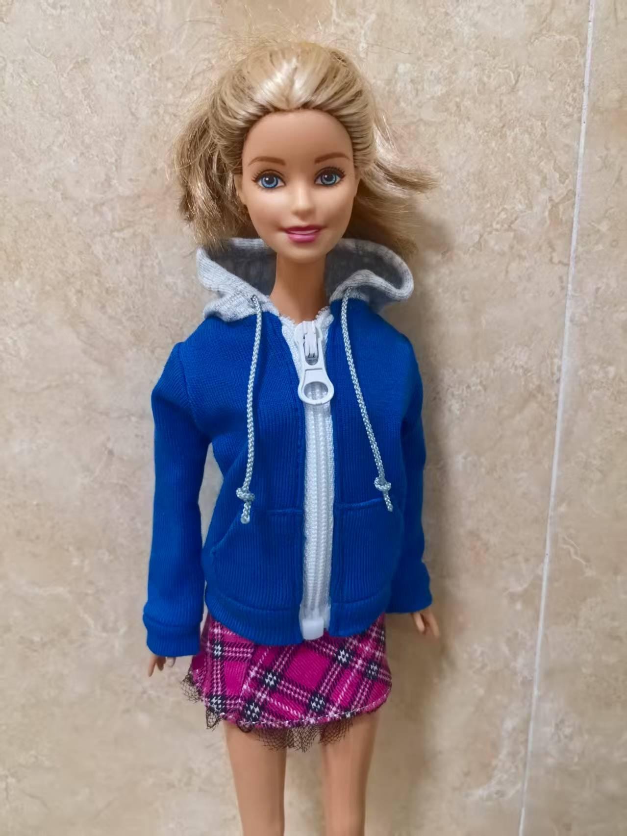 ローズメイ ハンドメイド ドール用パーカー ハンドメイドドール用ブルーパーカージャケットドール服 11.5インチ