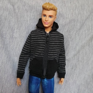 Handmade Doll Black Hoodie Jacket Doll Clothes For 12&quot; Dolls