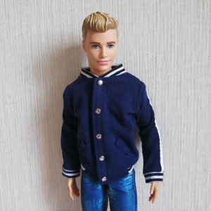 Handmade Doll Dark Blue Sport Jacket Doll Clothes For 12" Dolls