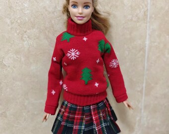 Handmade Doll Christmas Sweater Doll Clothes For 11.5" Dolls(the skirt is not included)