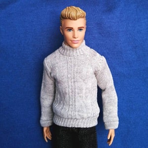 Handmade Doll Sweater Grey Doll Sweaters Clothes For 12&quot; Dolls(If you need other colors PlZ tell me)