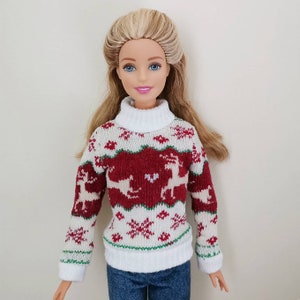 手作り人形エルククリスマスセーターコート人形服 11.5インチ人形用