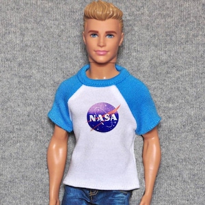 Handmade Doll Clothes Blue White T-shirt For 12&quot; Dolls