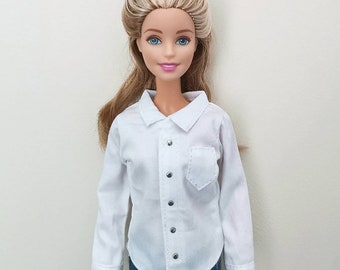 Handmade Doll White Shirt Doll Clothes For 11.5" Dolls