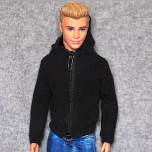 Handmade Doll Black Hoodie Jacket Doll Clothes For 12&quot; Dolls