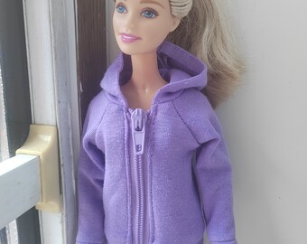 Poupée faite main violet manteau à capuche vêtements de poupée pour poupées de 11,5 pouces (commande personnalisée)