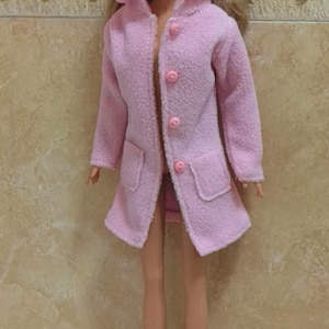 Abrigo rosa para muñecas hecho a mano Ropa para muñecas de 11,5&quot;