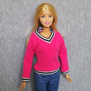 Abrigo rosa para muñecas hecho a mano Ropa para muñecas de 11,5&quot;