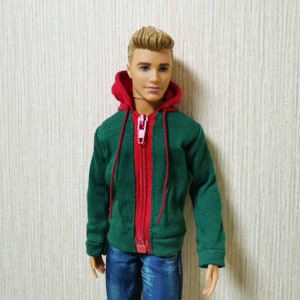 Handmade Doll Green Red Hoodie Jacket Doll Clothes For 12&quot; Dolls(custom order)