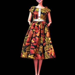 手作り人形用クリスマスパーティードレス 11.5インチ人形用人形服