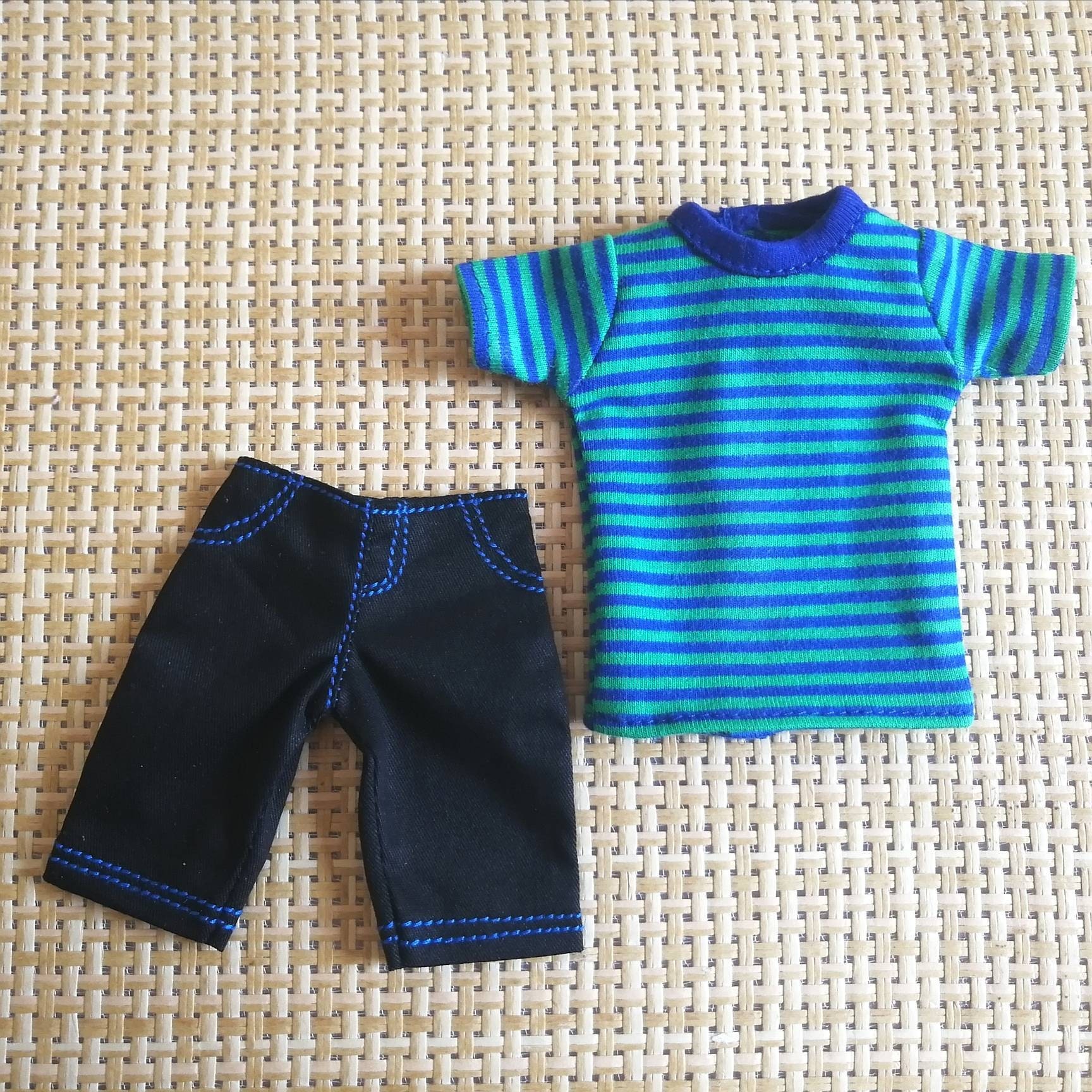 Handmade Doll Tee & Shorts Set Doll Clothes For 12 Dolls Handmade Doll Tee & Shorts Set Doll Clothes For 12 Dolls