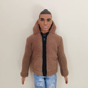 Handmade Doll Light Brown Hoodie Jacket Doll Clothes For 12&quot; Muscle Dolls