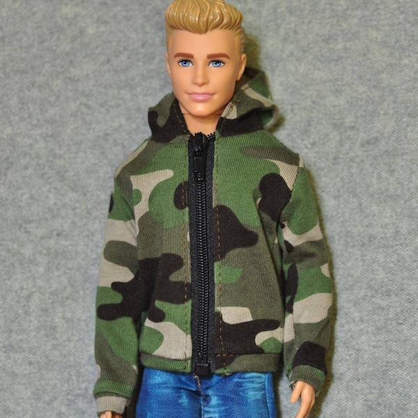 Handmade Doll camouflage Hoodie Jacket Doll Clothes For 12" Dolls