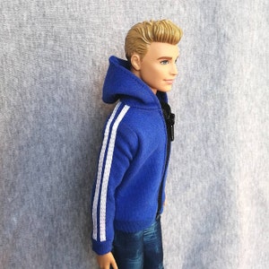 Handmade Doll Blue Hoodie Jacket Doll Clothes For 12" Dolls