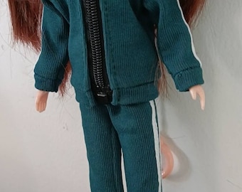 Giacca sportiva fatta a mano per bambole Blythe, pantaloni, vestiti per bambole