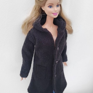 Handmade Doll Black Overcoat Hoodie Doll Clothes For 11.5&quot; Dolls