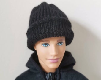 Handmade Doll Black Beanies Hat Cap Doll Clothes For 12" Dolls（if you want other color tell me plz）