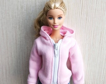 Poupée faite main rose clair veste à capuche vêtements de poupée pour poupées de 11,5 pouces