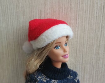 Gorro navideño para muñecas hecho a mano, ropa para muñecas de 11.5"