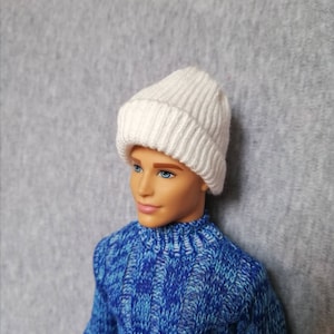 Handmade Doll White Beanies Hat Cap Doll Clothes For 12&quot; Dolls