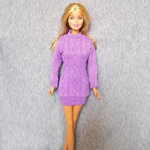 Handmade Doll Purple Sweater Dress Coat Doll Clothes For 11.5&quot; Dolls