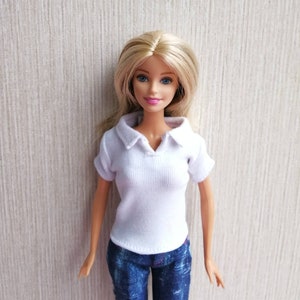 Handmade Doll White Polo T-shirt Doll Clothes For 11.5" Dolls