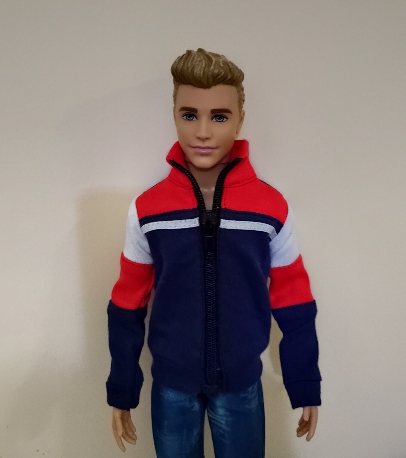 Handmade Doll Jacket Navy Blue Red & White Doll Clothes For 12" Dolls(custom order)