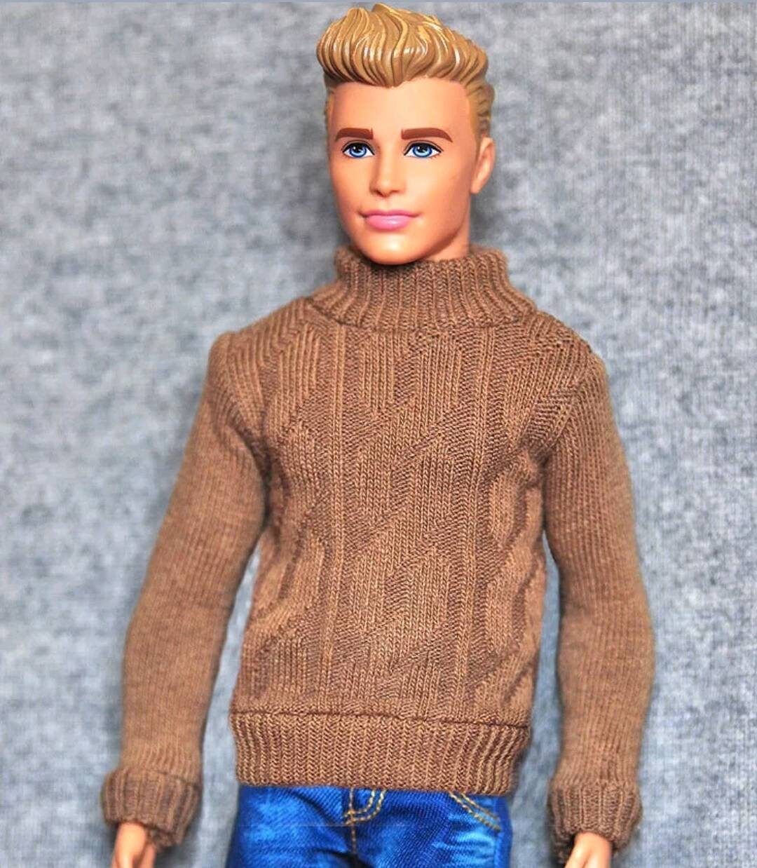 Handmade Doll Sweater Light Brown Doll Sweaters Clothes for 12