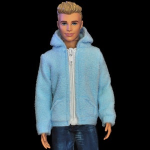 Handmade Doll Light Blue Hoodie Doll Clothes For 12" Dolls