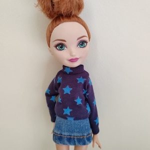 Handmade Doll Blue Star Sweater Doll Clothes For Monster High Dolls(custom order)