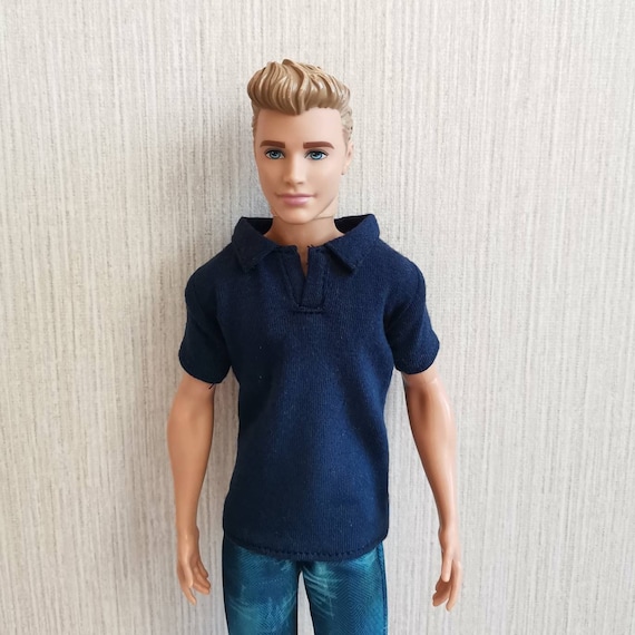 Handmade Doll Dark Blue Polo Shirt Doll Clothes for 12 Dollscustom Order 